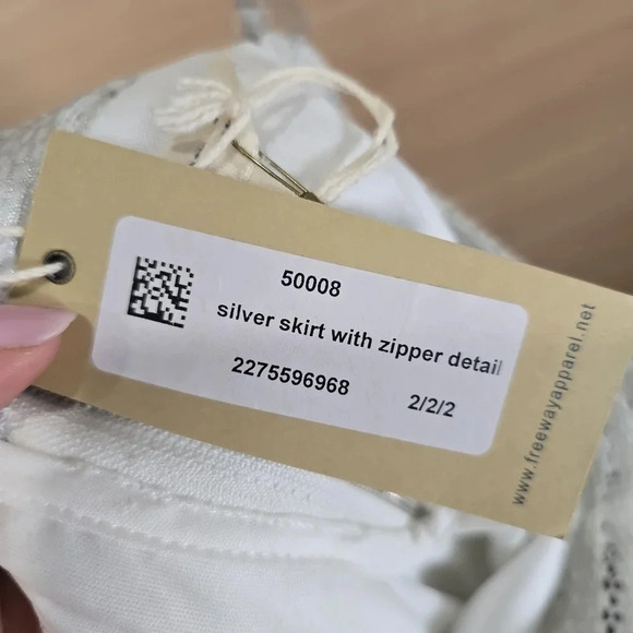 NWT Freeway Women's Satin‎ Metallic Pleated A line Skirt swing Midi with zipper - Picture 7 of 8